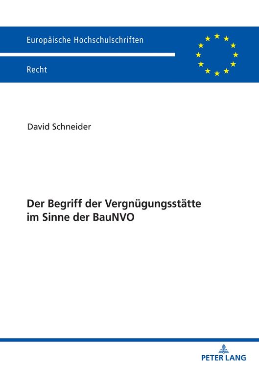 Produktbild: Der Begriff der Vergn&uuml;gungsst&auml;tte im Sinne der BauNVO