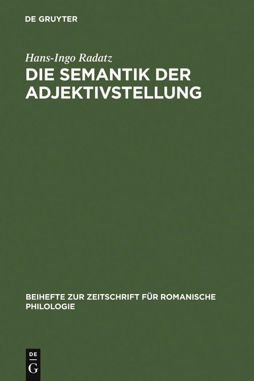 Produktbild: Die Semantik der Adjektivstellung