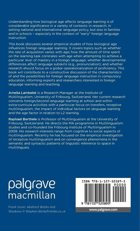 Produktbild: Age and Foreign Language Learning in School