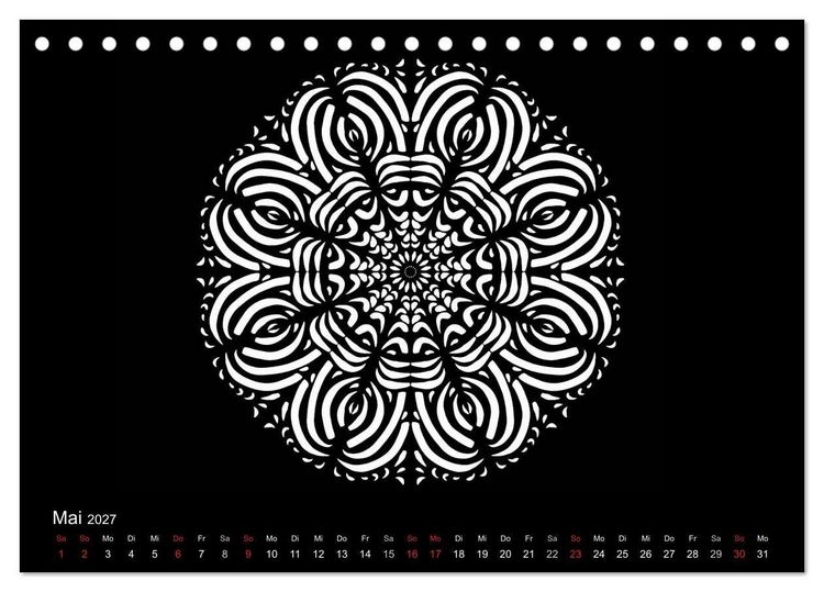 Produktbild: Entspannung und Ruhe durch Mandalas (Tischkalender 2027 DIN A5 quer), CALVENDO Monatskalender