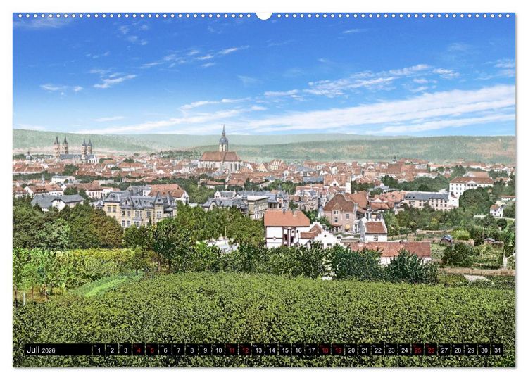 Produktbild: Sachsen-Anhalt - Orte zur Kaiserzeit in Farbe - Fotos restauriert und koloriert (hochwertiger Premium Wandkalender 2026 DIN A2 quer), Kunstdruck in Hochglanz