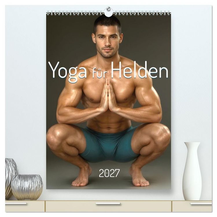 Produktbild: Yoga f&uuml;r Helden (hochwertiger Premium Wandkalender 2027 DIN A2 hoch), Kunstdruck in Hochglanz