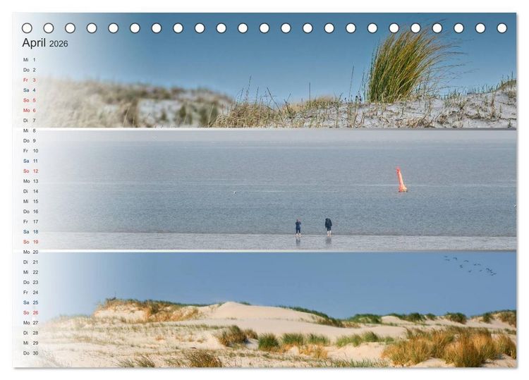Produktbild: K&uuml;stenstreifen an der Nordsee (Tischkalender 2026 DIN A5 quer), CALVENDO Monatskalender