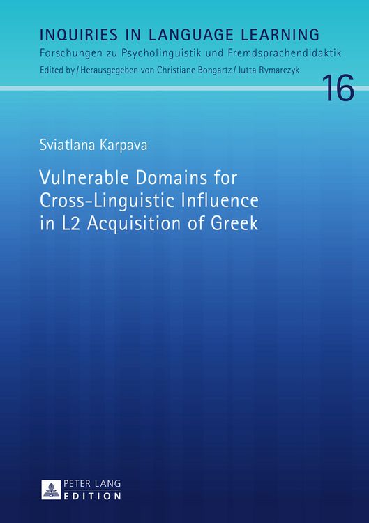 Produktbild: Vulnerable Domains for Cross-Linguistic Influence in L2 Acquisition of Greek