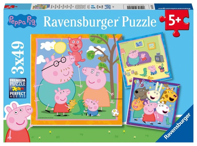 Produktbild: Puzzle Ravensburger Peppas Familie und Freunde 3 X 49 Teile