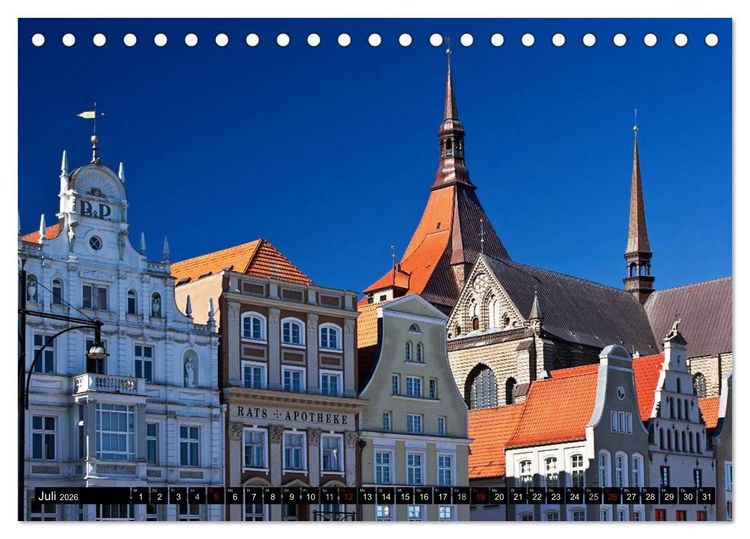 Produktbild: Deutsche Hansest&auml;dte - L&uuml;beck Wismar Rostock Stralsund (Tischkalender 2026 DIN A5 quer), CALVENDO Monatskalender
