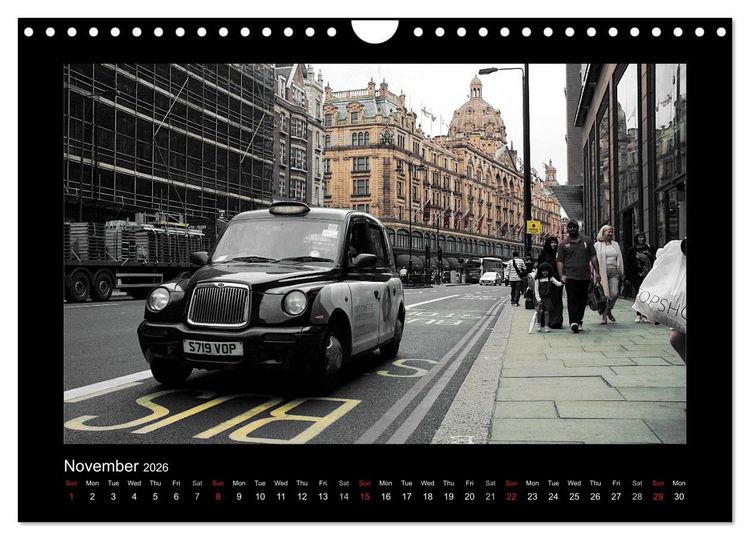 Produktbild: Taxis in London / UK-Version (Wall Calendar 2026 DIN A4 landscape), CALVENDO 12 Month Wall Calendar