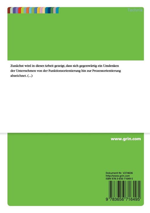 Produktbild: Verschiedene Aspekte der Gesch&auml;ftsprozessoptimierung. Theorien und Gestaltungstechniken zur Prozessvisualisierung