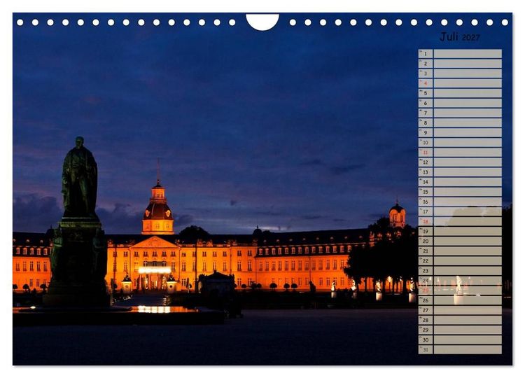 Produktbild: KARLSRUHE F&Uuml;R NACHTSCHW&Auml;RMER (Wandkalender 2027 DIN A4 quer), CALVENDO Monatskalender