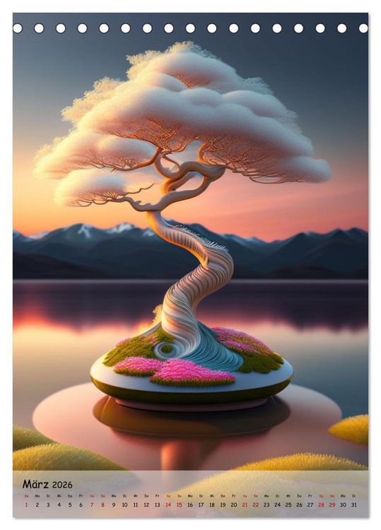 Produktbild: Bonsai Kunstwerke (Tischkalender 2026 DIN A5 hoch), CALVENDO Monatskalender
