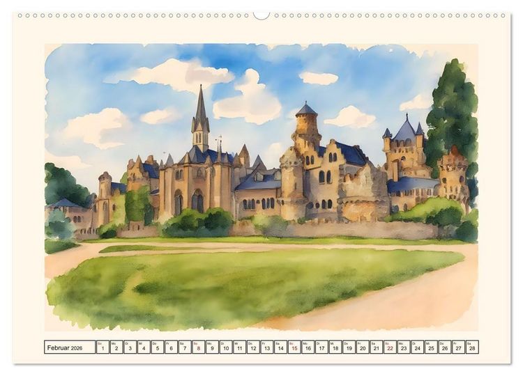 Produktbild: Deutsche Schl&ouml;sser und Burgen (hochwertiger Premium Wandkalender 2026 DIN A2 quer), Kunstdruck in Hochglanz
