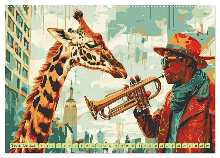 Produktbild: Musikanten im Pop-Art Stil (hochwertiger Premium Wandkalender 2026 DIN A2 quer), Kunstdruck in Hochglanz