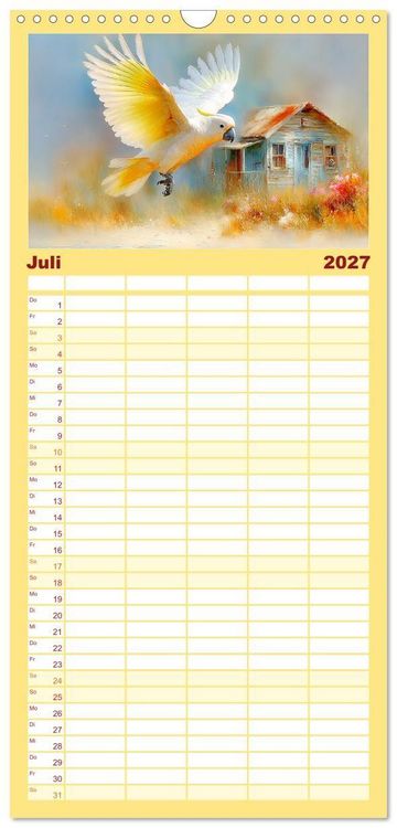 Produktbild: Familienplaner 2027 - Kakadus. Papageien an Australiens K&uuml;ste mit 5 Spalten (Wandkalender, 21 x 45 cm) CALVENDO