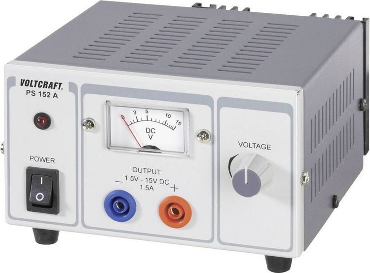 Produktbild: Labornetzger&auml;t, einstellbar VOLTCRAFT PS-1152 A 1.5 - 15 V/DC 1.5 - 1 A 22.5 W Anzahl Ausg&auml;nge 1 x