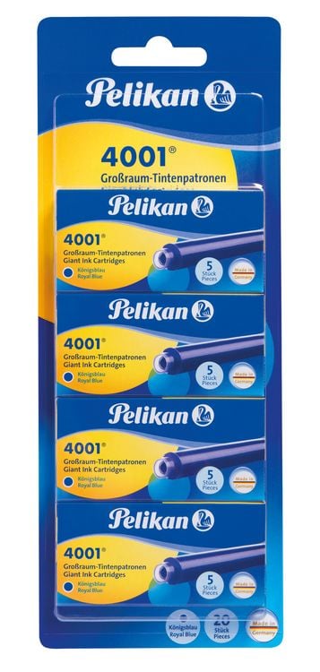 Produktbild: Pelikan F&uuml;llerpatronen 4001&reg; Gro&szlig;raum, 4 x 5er Set K&ouml;nigsblau