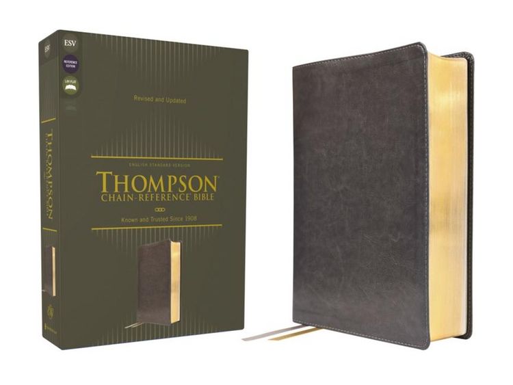 Produktbild: Esv, Thompson Chain-Reference Bible, Leathersoft, Gray, Red Letter