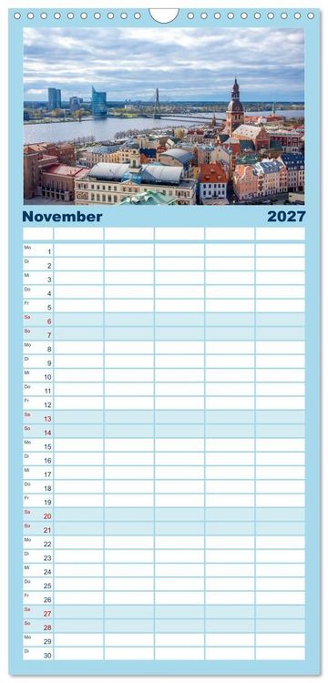 Produktbild: Familienplaner 2027 - Riga - Paris des Ostens mit 5 Spalten (Wandkalender, 21 x 45 cm) CALVENDO