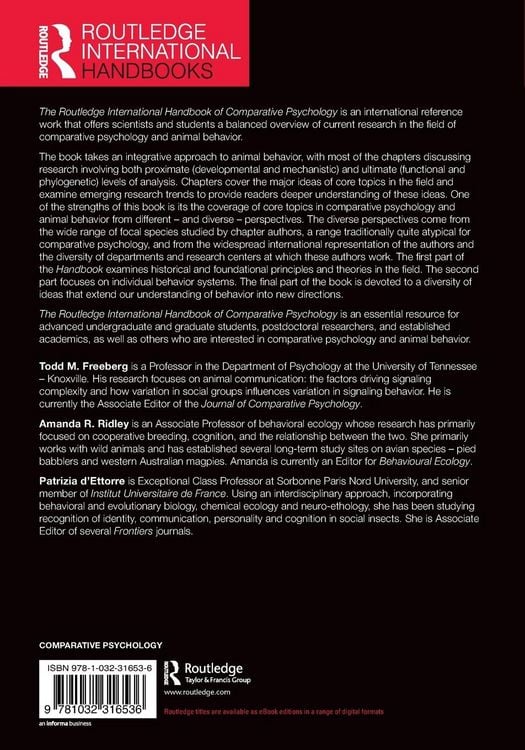 Produktbild: The Routledge International Handbook of Comparative Psychology