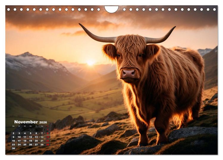 Produktbild: Highland K&uuml;he (Wandkalender 2026 DIN A4 quer), CALVENDO Monatskalender