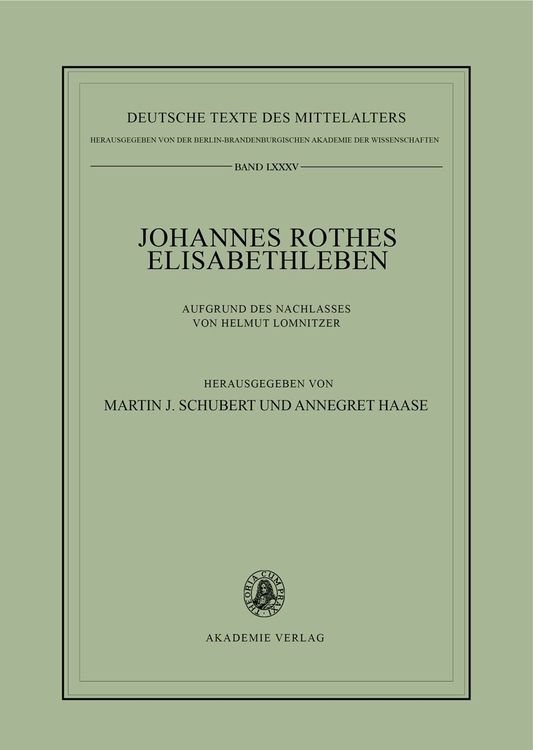 Produktbild: Johannes Rothes Elisabethleben