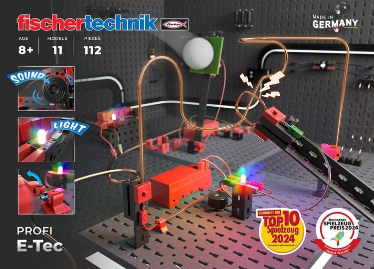 Produktbild: Fischertechnik 571905 - PROFI E-Tec, 11 Modelle, 112 Teile, Konstruktionskasten