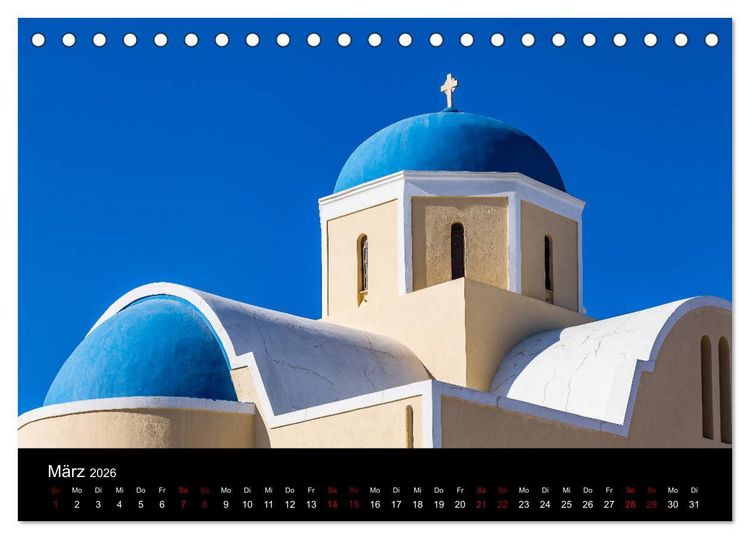 Produktbild: Santorini - K&ouml;nigin der Kykladen (Tischkalender 2026 DIN A5 quer), CALVENDO Monatskalender