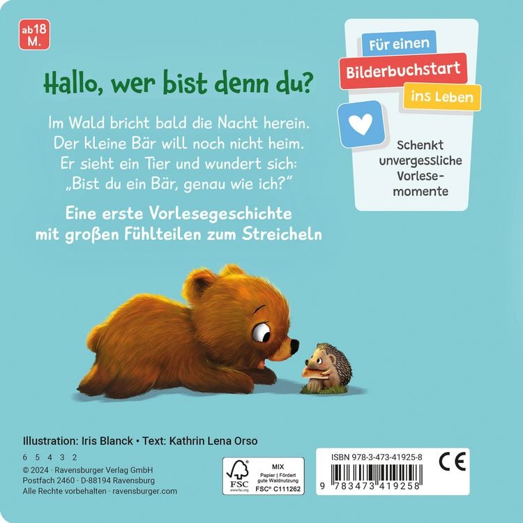 Produktbild: Mein erstes Vorlese-F&uuml;hlbuch - Bist du ein B&auml;r?