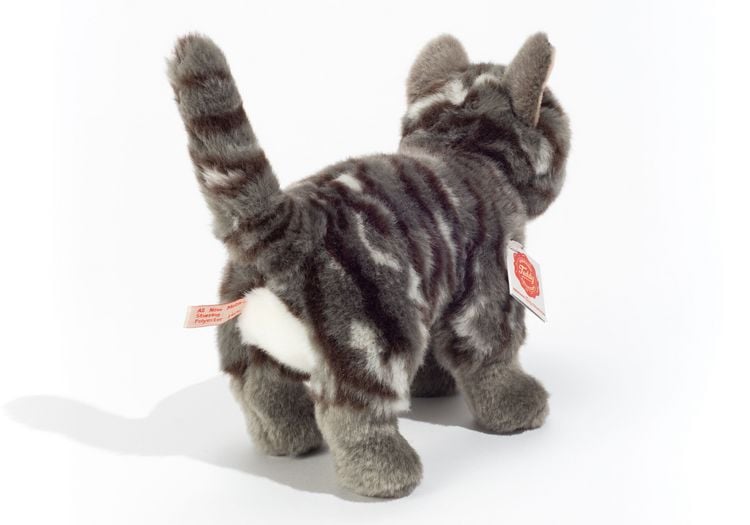 Produktbild: Teddy Hermann 91822 - Katze stehend, grau, 20 cm