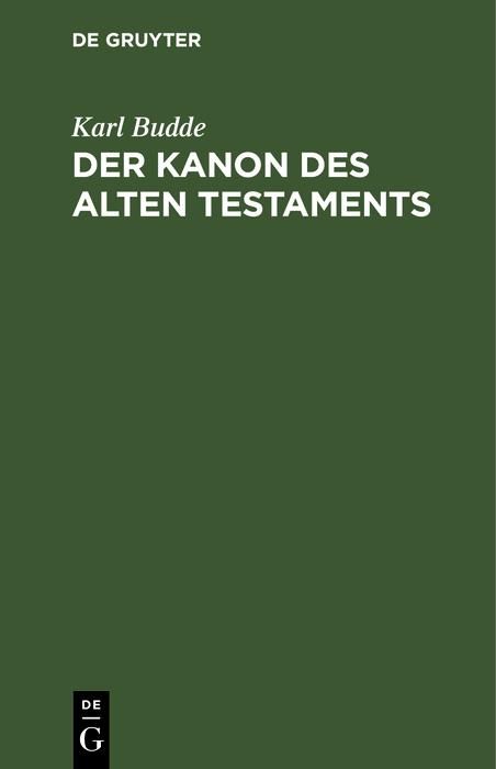 Produktbild: Der Kanon des Alten Testaments