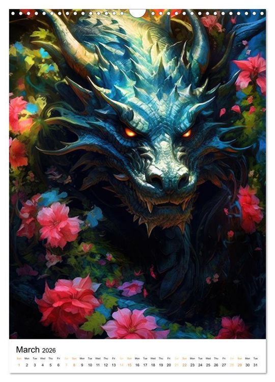 Produktbild: Mystical Drakes (Wall Calendar 2026 DIN A3 portrait), CALVENDO 12 Month Wall Calendar