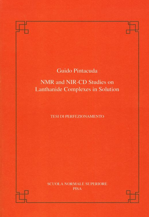 Produktbild: NMR and NIR-CD studies on lanthanide complexes in solution