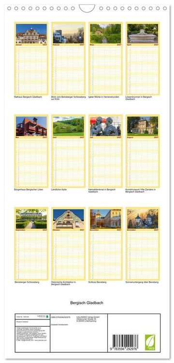 Produktbild: Familienplaner 2027 - Bergisch Gladbach mit 5 Spalten (Wandkalender, 21 x 45 cm) CALVENDO