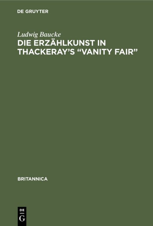 Produktbild: Die Erz&auml;hlkunst in Thackeray&rsquo;s &ldquo;Vanity Fair&rdquo;