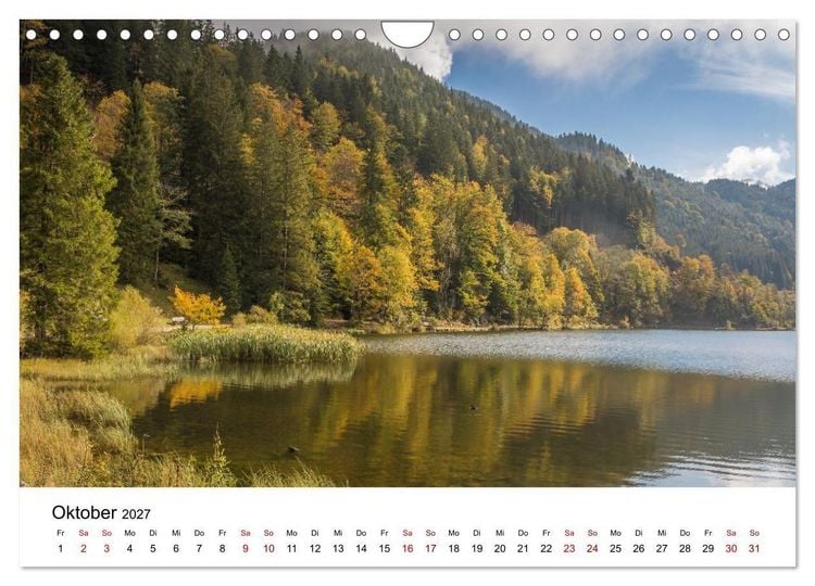 Produktbild: Bayerische Seen - Wo die Berge das Wasser ber&uuml;hren (Wandkalender 2027 DIN A4 quer), CALVENDO Monatskalender