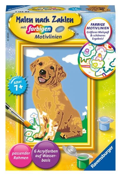 Produktbild: CreArt, Malen nach Zahlen Kinder - Kleiner Golden Retriever