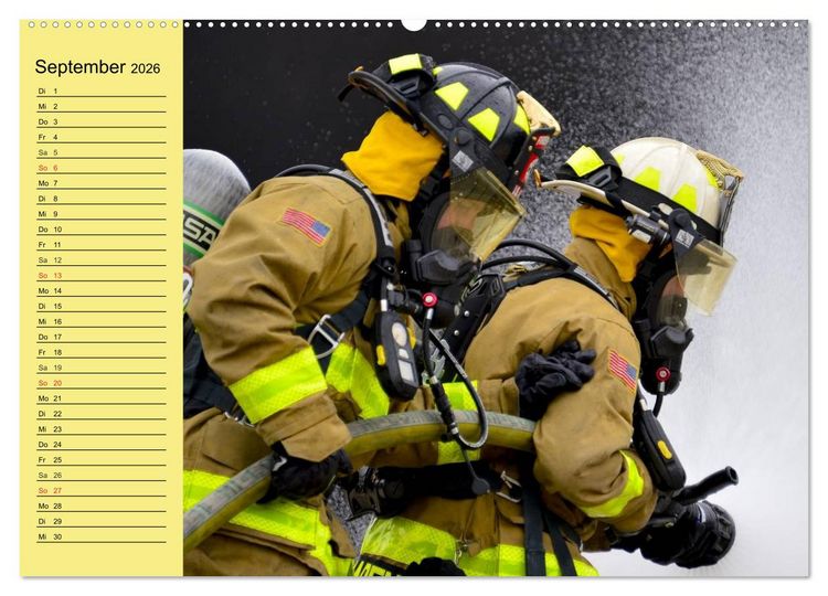Produktbild: Die Feuerwehr. U.S. Firefighter im Einsatz (Wandkalender 2026 DIN A2 quer), CALVENDO Monatskalender