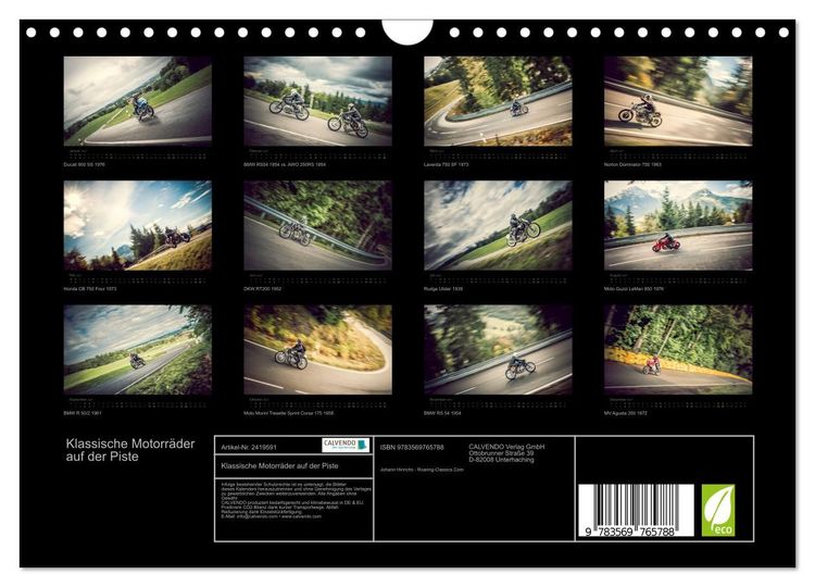 Produktbild: Klassische Motorr&auml;der auf der Piste (Wandkalender 2027 DIN A4 quer), CALVENDO Monatskalender