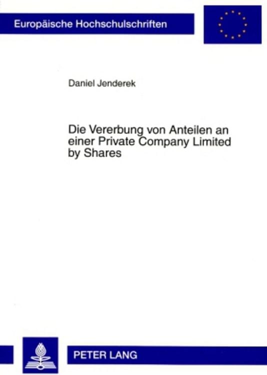 Produktbild: Die Vererbung von Anteilen an einer Private Company Limited by Shares