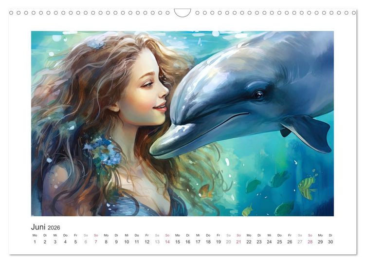 Produktbild: Liebliche Meerjungfrauen (Wandkalender 2026 DIN A3 quer), CALVENDO Monatskalender
