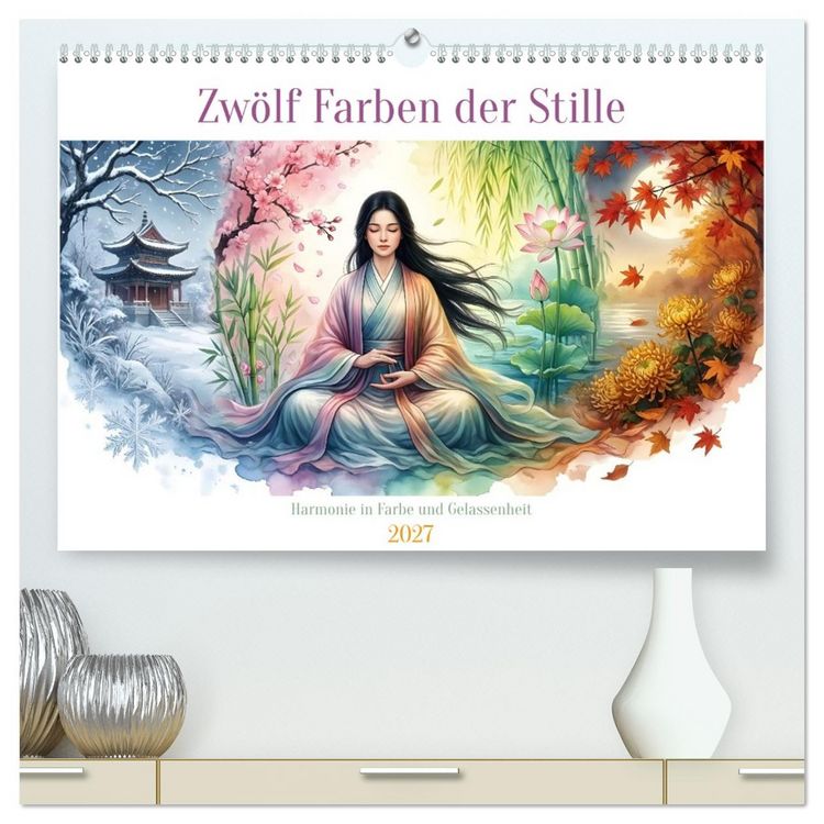 Produktbild: Zw&ouml;lf Farben der Stille (hochwertiger Premium Wandkalender 2027 DIN A2 quer), Kunstdruck in Hochglanz