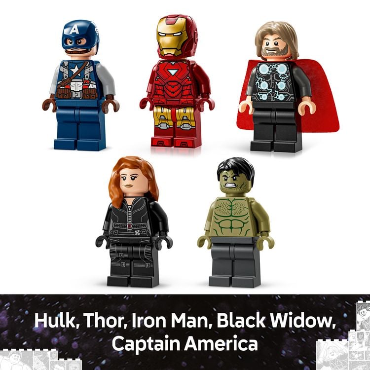 Produktbild: LEGO Marvel: MARVEL Logo & Minifiguren - Set mit Avengers Figuren 76313