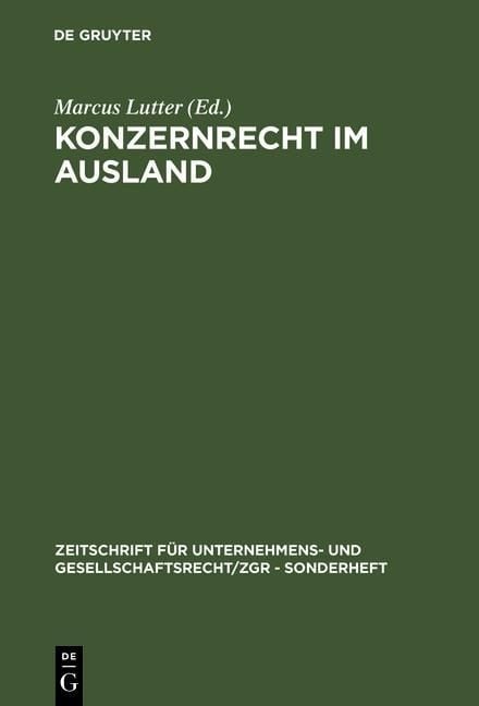 Produktbild: Konzernrecht im Ausland