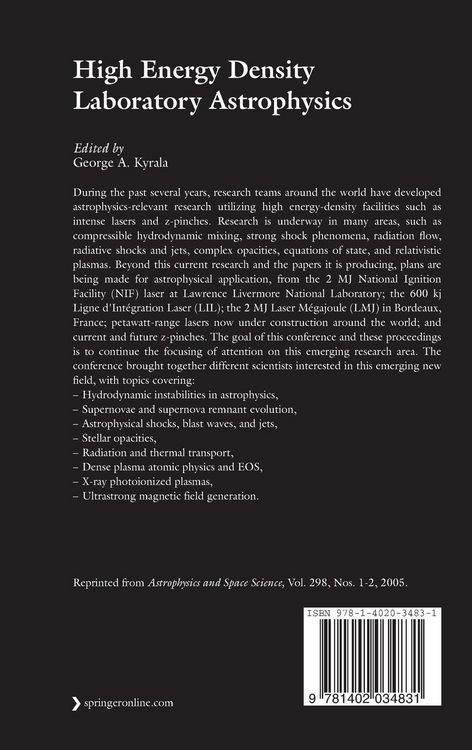 Produktbild: High Energy Density Laboratory Astrophysics