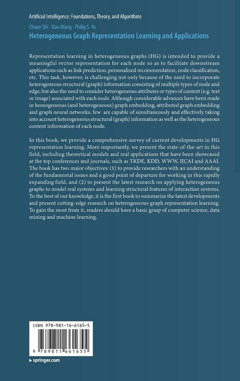 Produktbild: Heterogeneous Graph Representation Learning and Applications