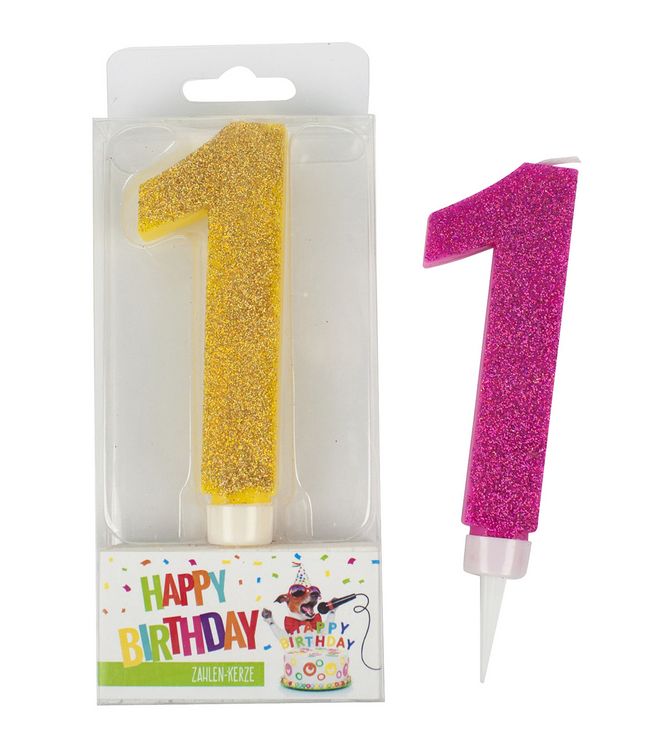 Produktbild: TRENDHAUS&reg; Zahlenkerzen Birthday Fun Glitter Maxi, 1