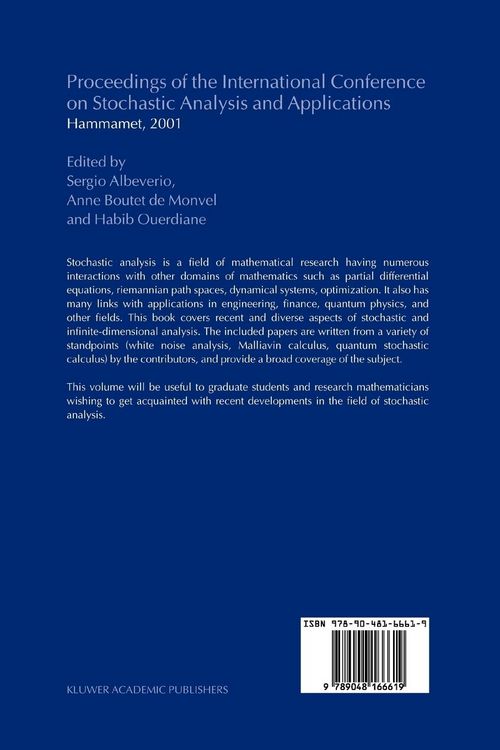 Produktbild: Proceedings of the International Conference on Stochastic Analysis and Applications