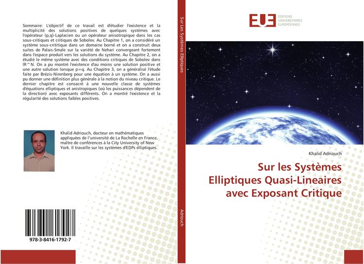 Produktbild: Sur les Syst&egrave;mes Elliptiques Quasi-Lineaires avec Exposant Critique