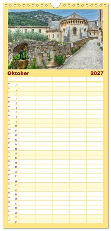 Produktbild: Familienplaner 2027 - Cevennen - Sch&ouml;ne alte Welt mit 5 Spalten (Wandkalender, 21 x 45 cm) CALVENDO