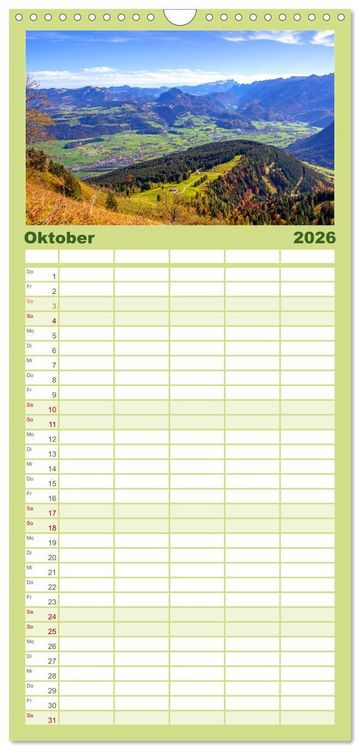 Produktbild: Familienplaner 2026 - Herzliche Gr&uuml;&szlig;e aus Kuchl mit 5 Spalten (Wandkalender, 21 x 45 cm) CALVENDO
