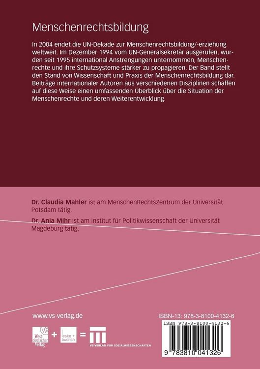 Produktbild: Menschenrechtsbildung